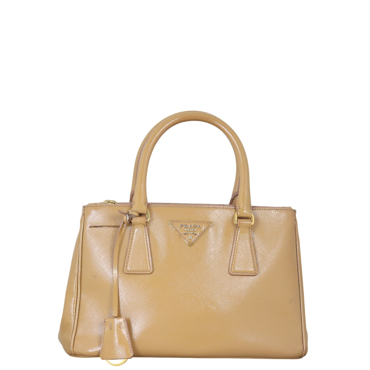 Prada Saffiano Vernice Galleria Double Zip Tote Small