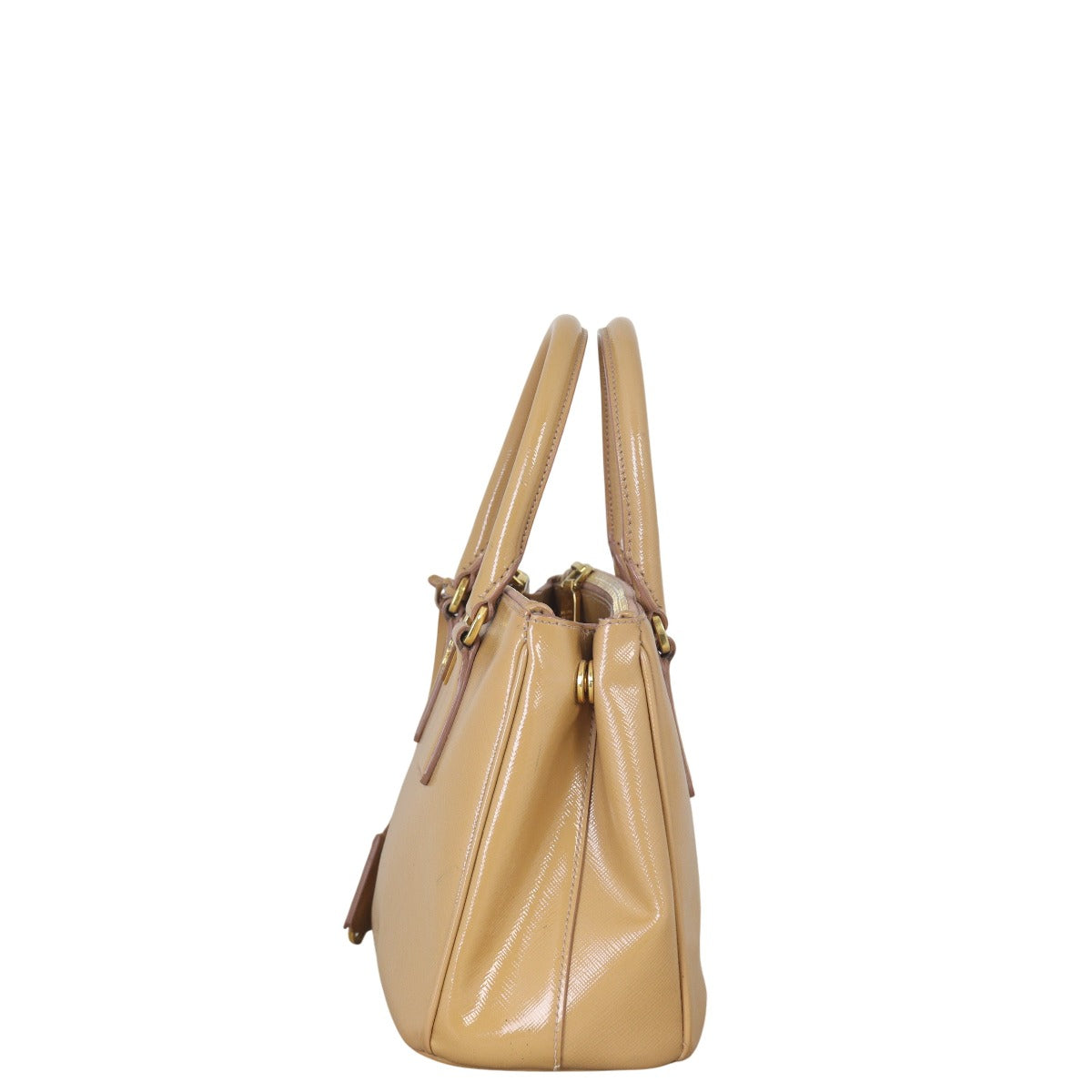 Prada Saffiano Vernice Galleria Double Zip Tote Small