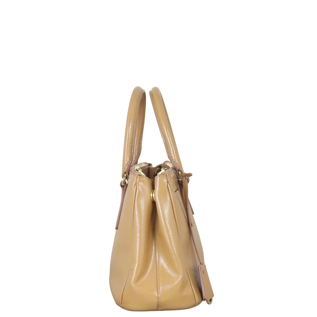 Prada Saffiano Vernice Galleria Double Zip Tote Small