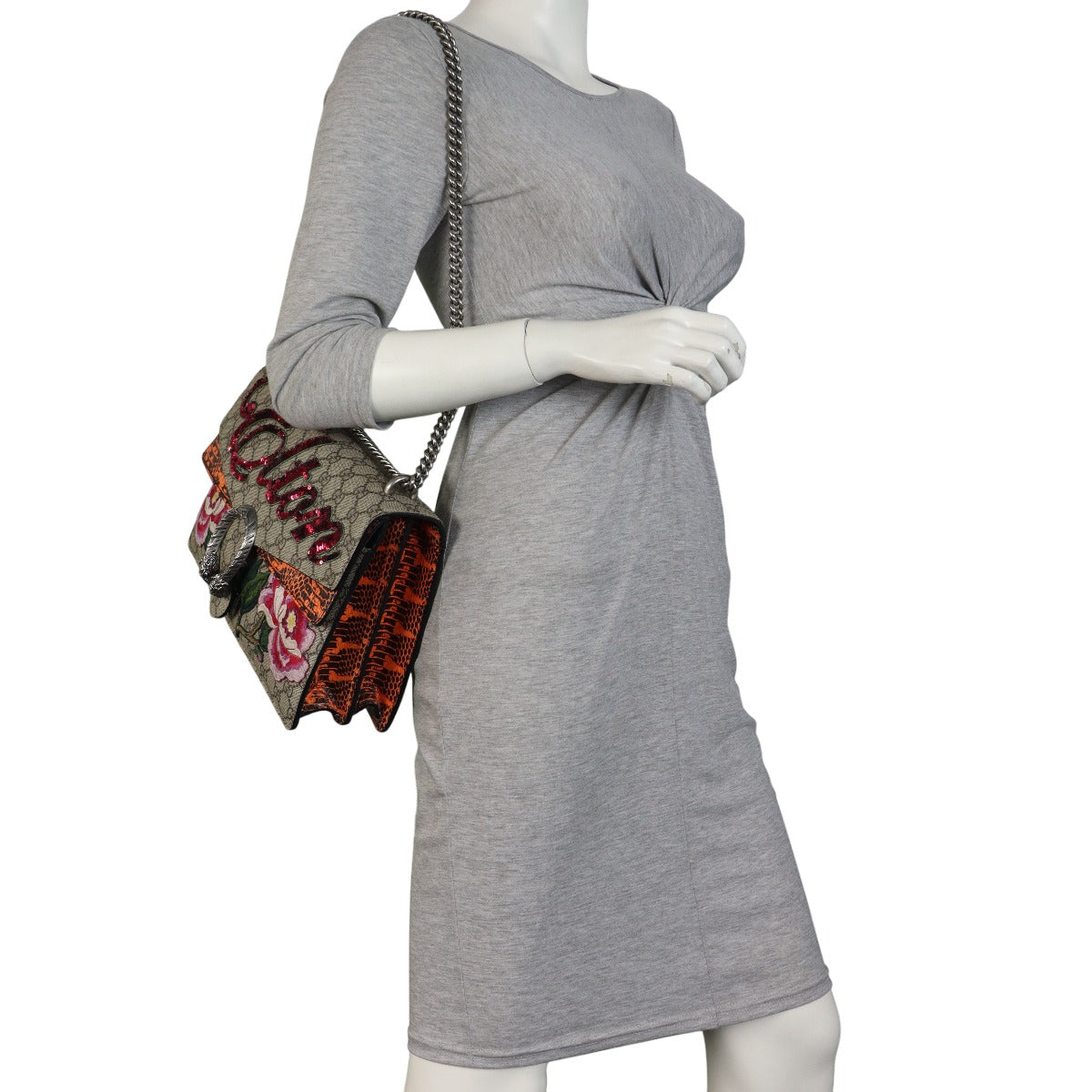 Gucci Dionysus GG Supreme Elton Embroidered Medium Shoulder Bag