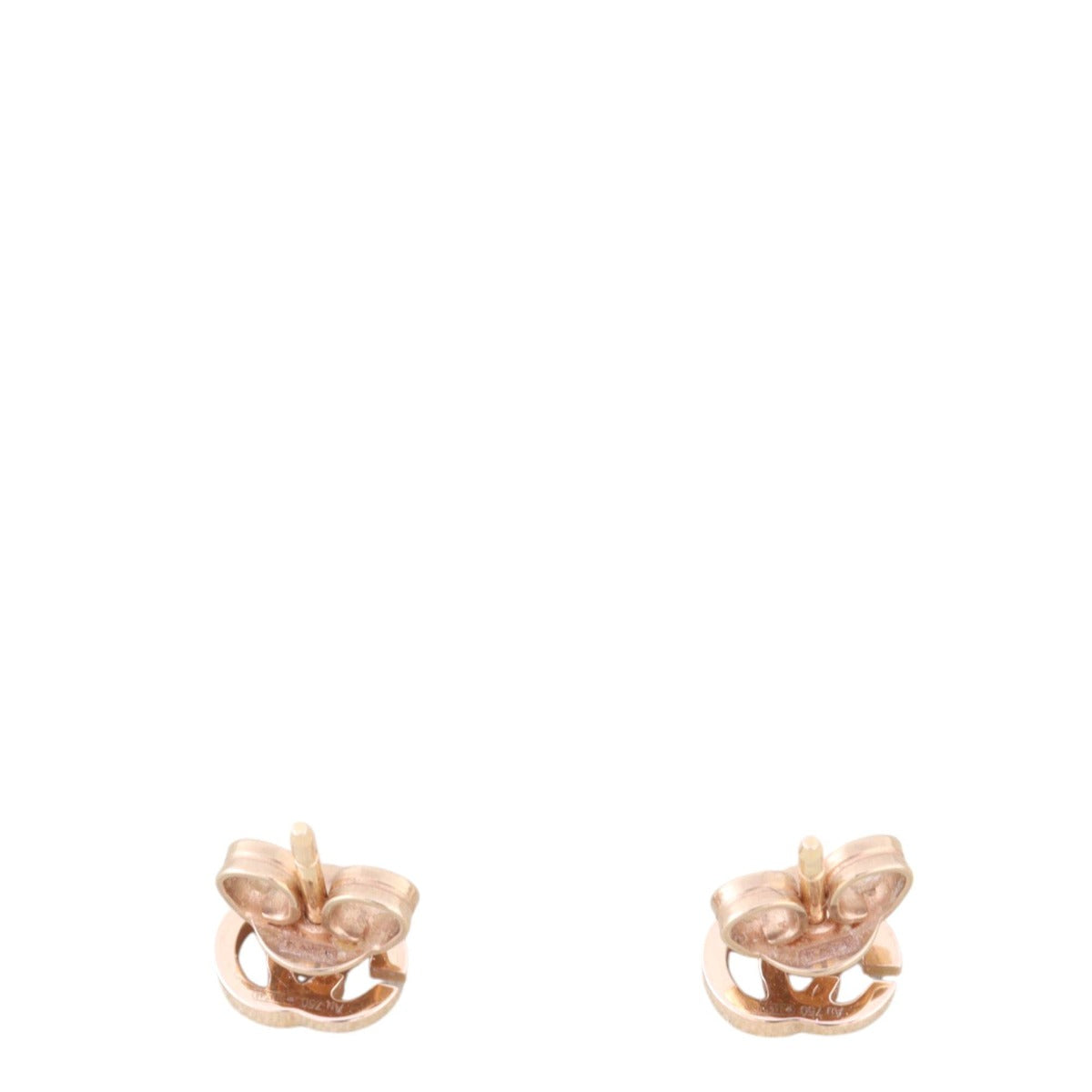 Gucci GG Running 18k Rose Gold Stud Earrings