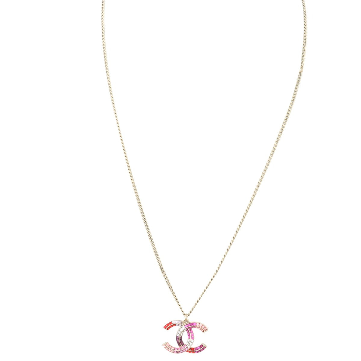 Chanel CC Crystal Pendant Necklace