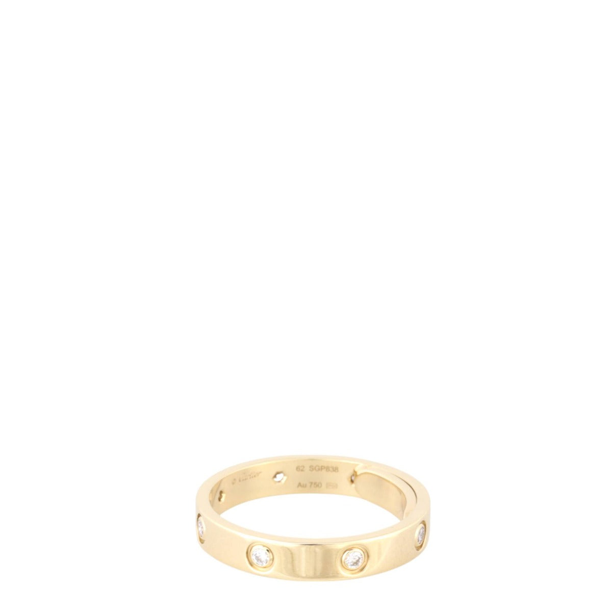 Cartier Love Ring Small 18k Yellow Gold 8 Diamonds