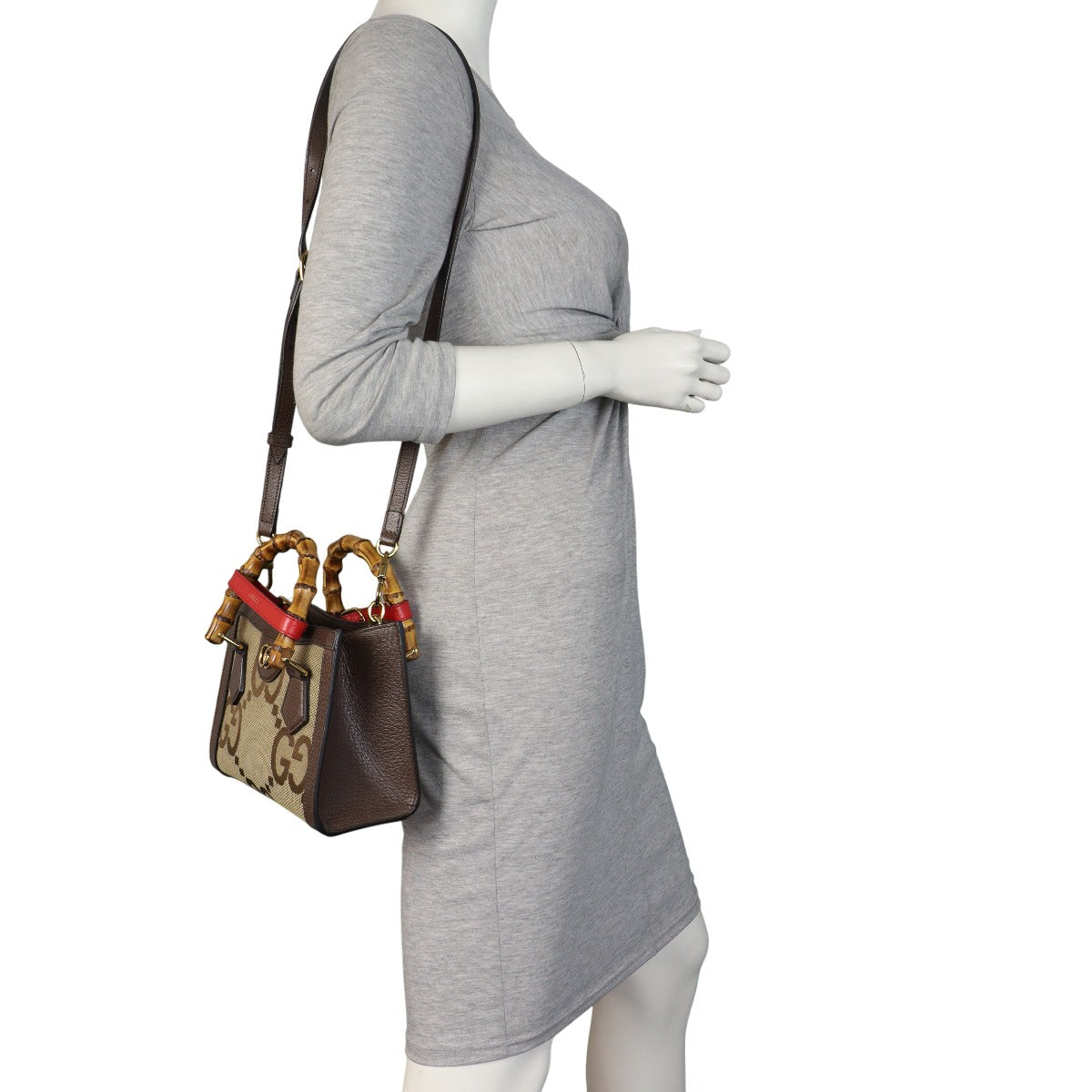 Gucci GG Jumbo Diana Bamboo Top Handle Mini Tote