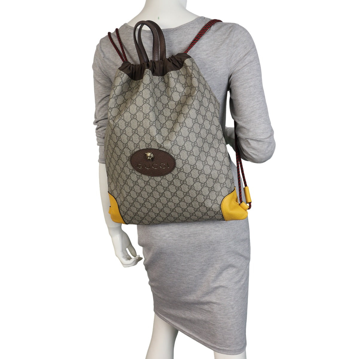 Gucci GG Supreme Neo Vintage Drawstring Backpack