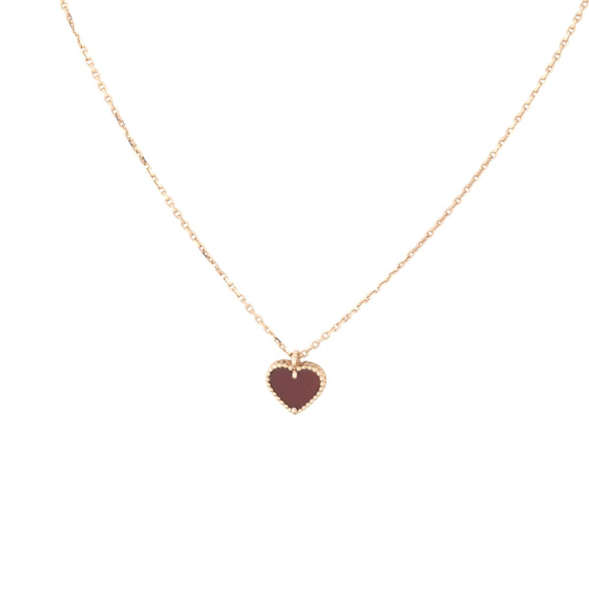 Van Cleef & Arpels Sweet Hearts Carnelian 18k Rose Gold Pendant Necklace