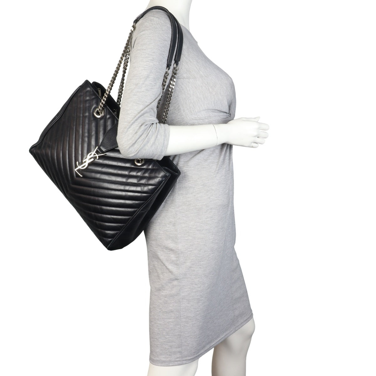 Saint Laurent Chevron Shopping Tote