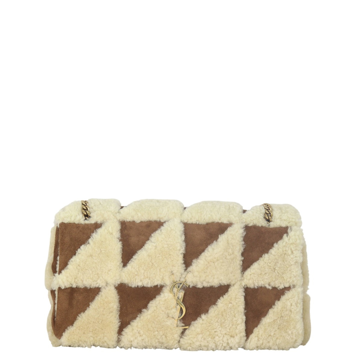 Saint Laurent Jamie Monogram Medium Shearling Patchwork