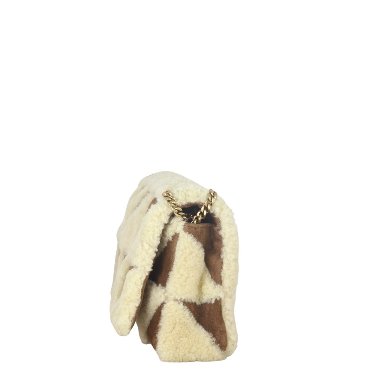 Saint Laurent Jamie Monogram Medium Shearling Patchwork