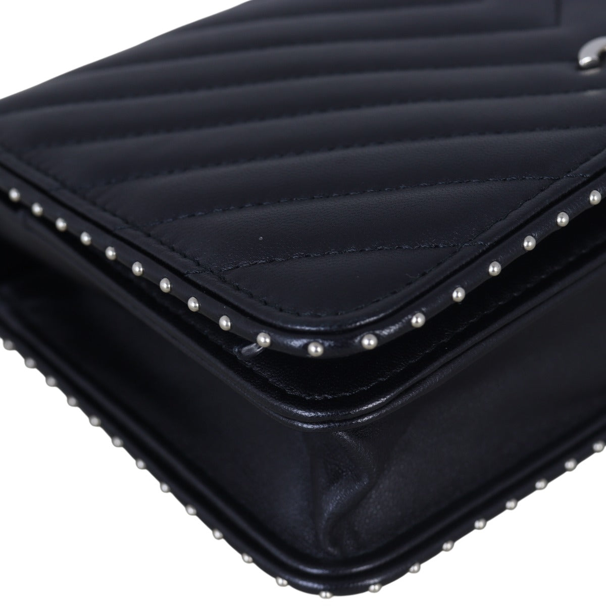 Chanel Classic Wallet on Chain Chevron Studded