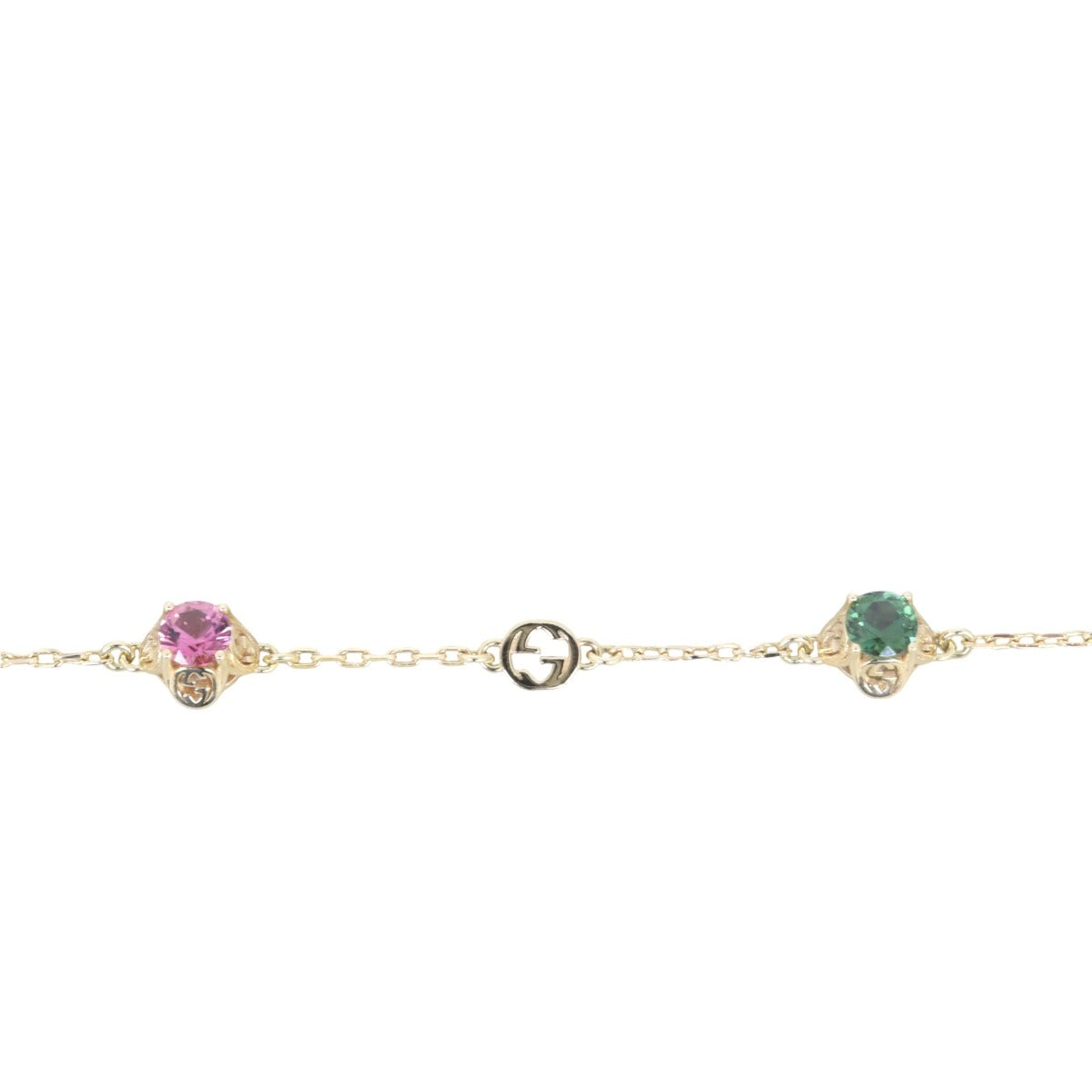 Gucci Interlocking G Gemstone 18k Yellow Gold Bracelet