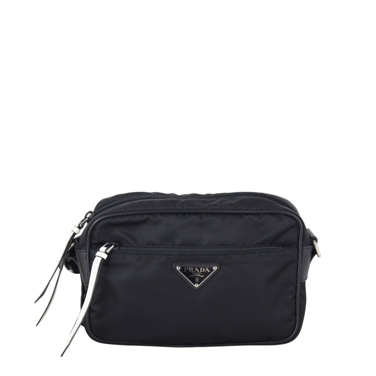 Prada Tessuto Vela Studded Shoulder Bag