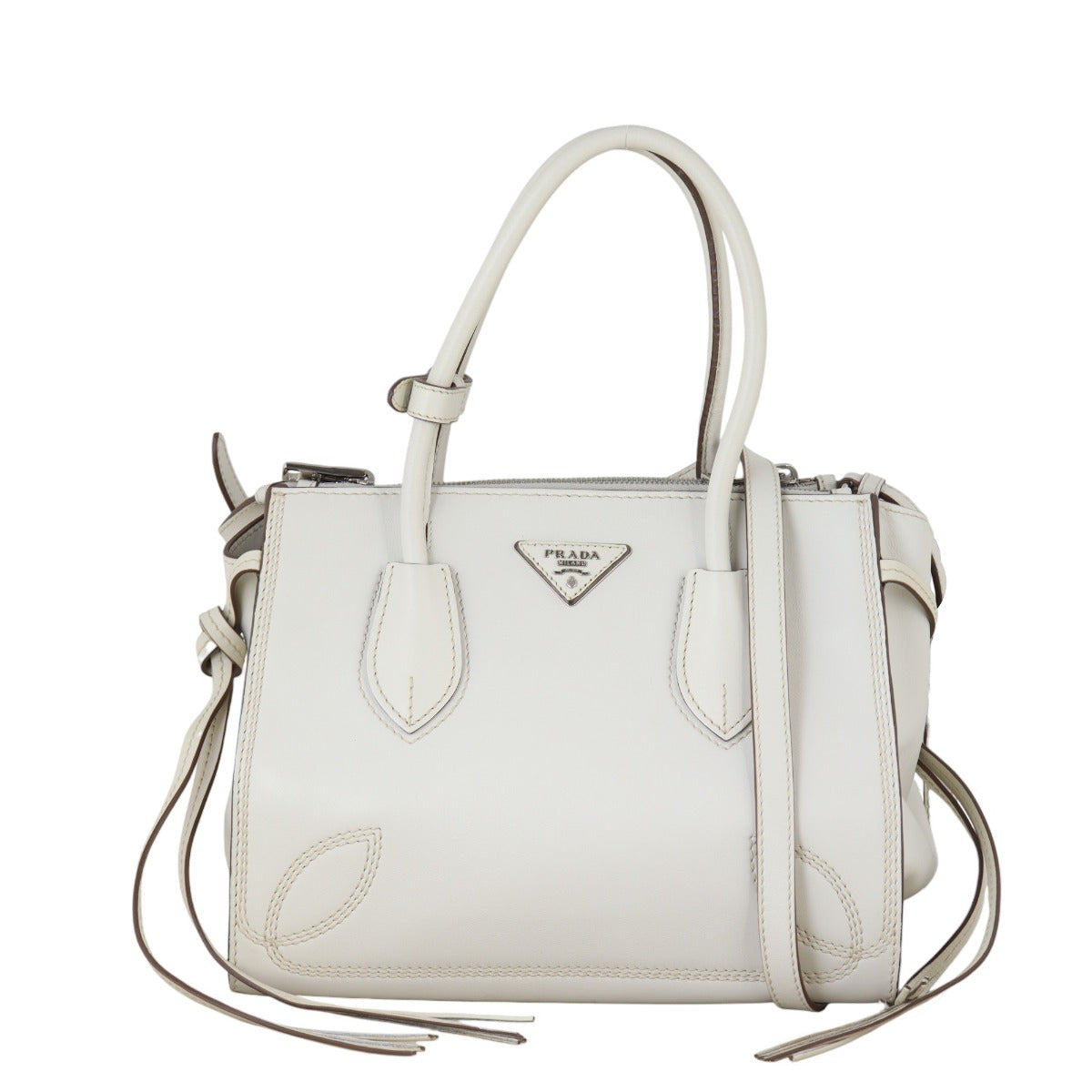 Prada Tassel Twin Pocket Calfskin Tote Small