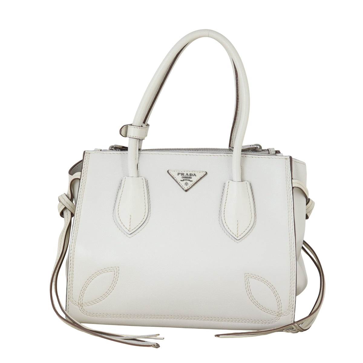 Prada Tassel Twin Pocket Calfskin Tote Small