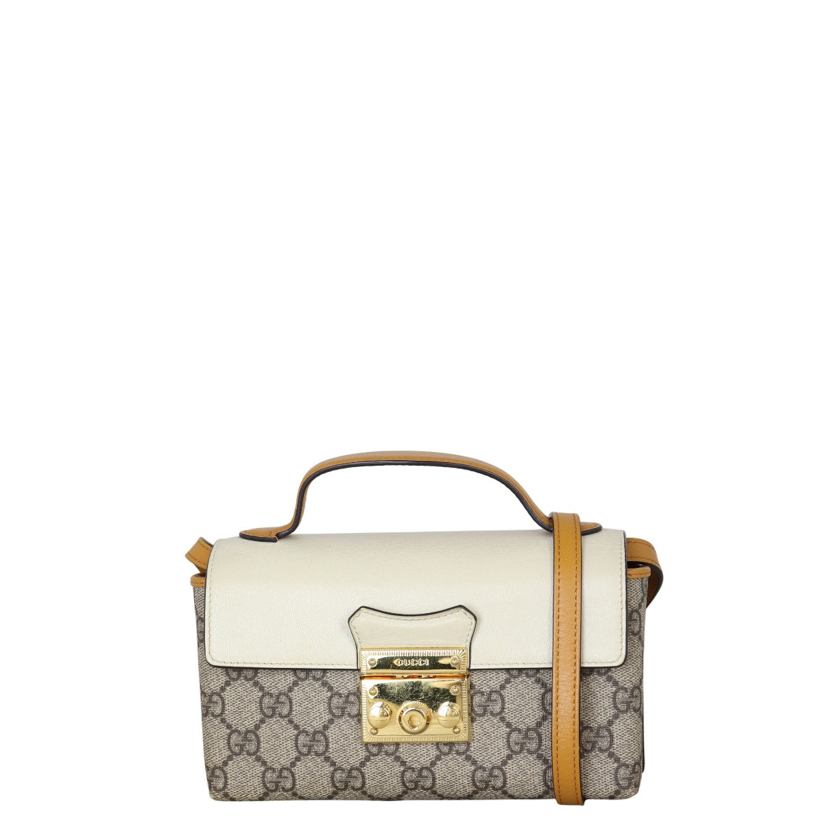 Gucci GG Supreme Padlock Mini Top Handle Shoulder Bag