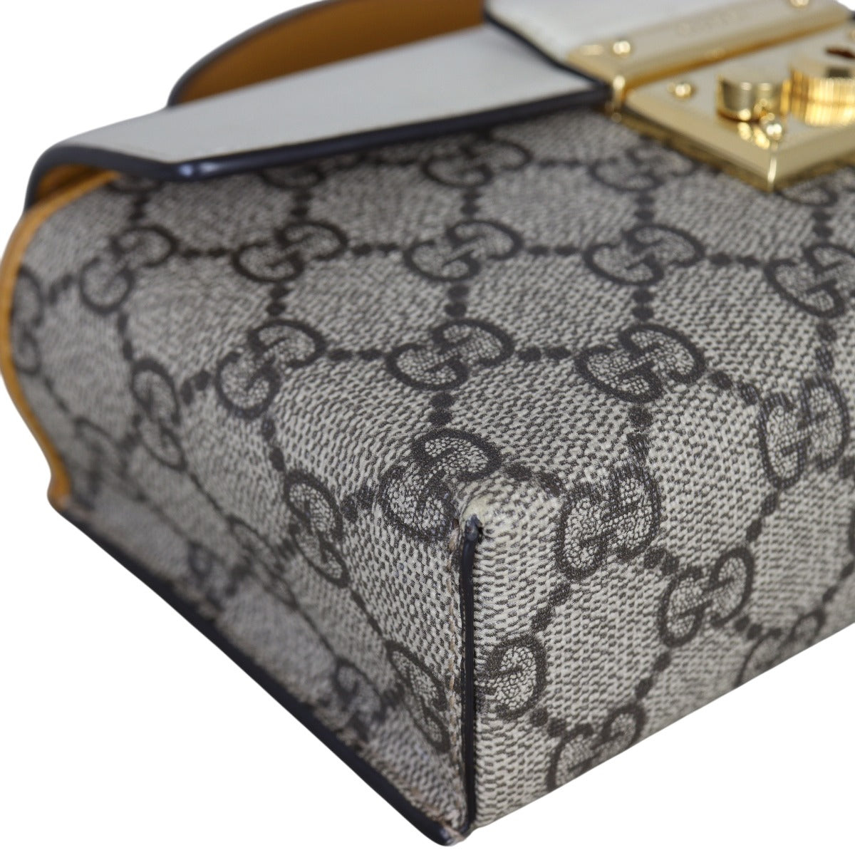 Gucci GG Supreme Padlock Mini Top Handle Shoulder Bag