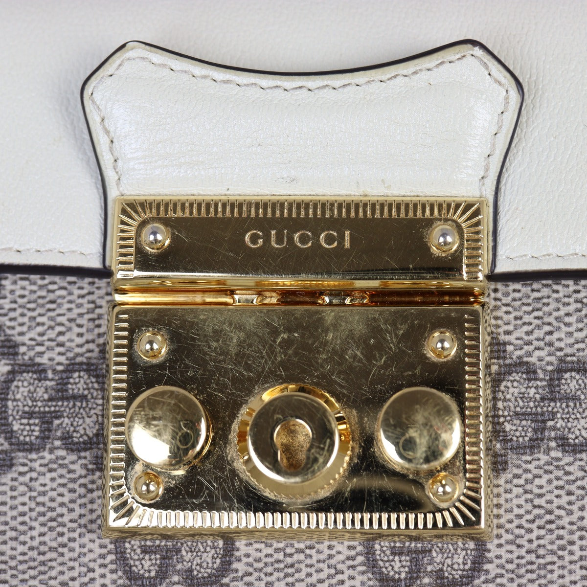 Gucci GG Supreme Padlock Mini Top Handle Shoulder Bag