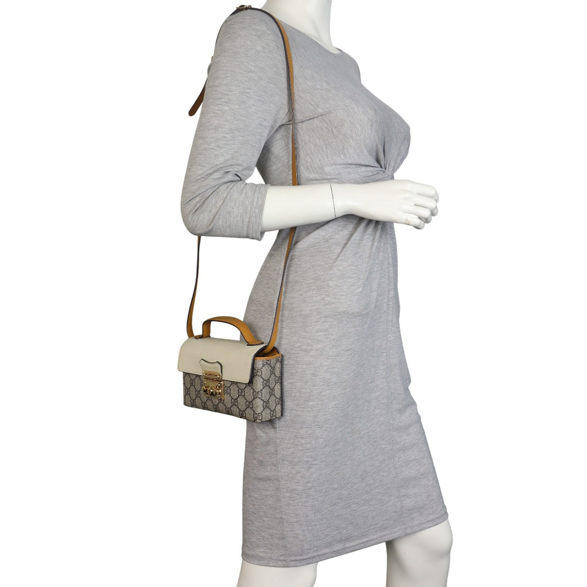 Gucci GG Supreme Padlock Mini Top Handle Shoulder Bag