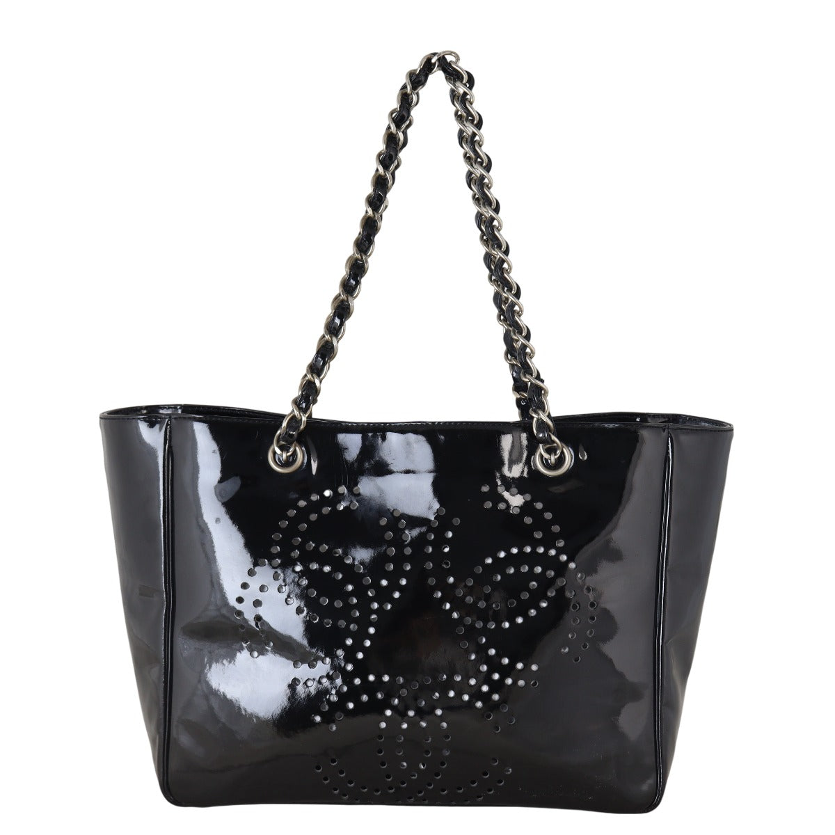 Chanel CC Perforated Tote Patent