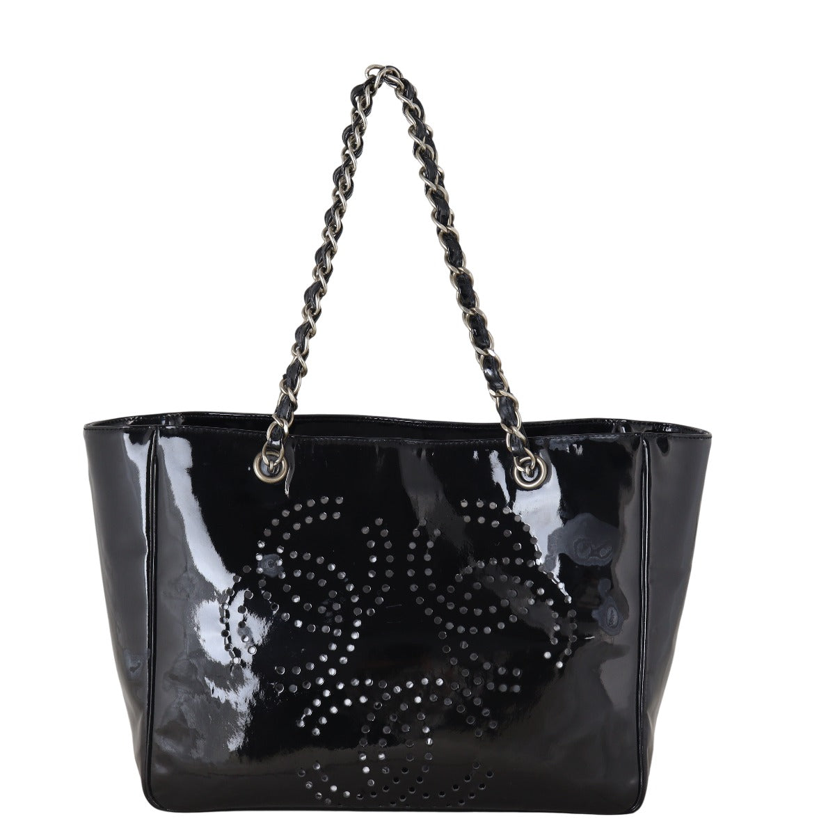 Chanel CC Perforated Tote Patent