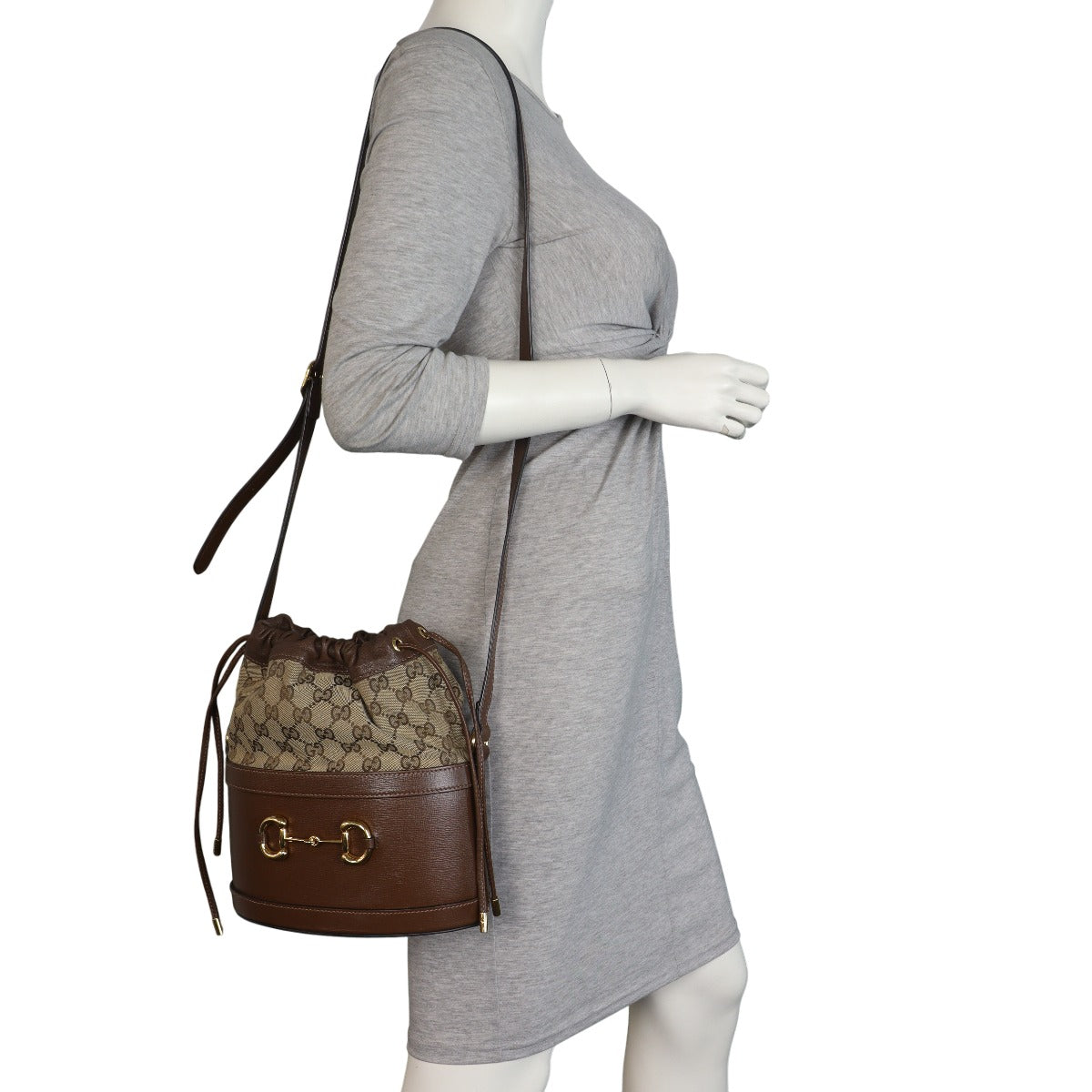 Gucci GG Supreme Horsebit 1955 Drawstring Bucket Bag