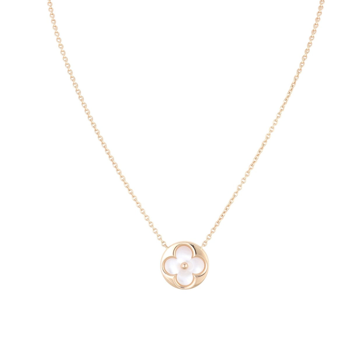 Louis Vuitton Color Blossom Sun Pendant 18k Pink Gold Mother of Pearl Necklace