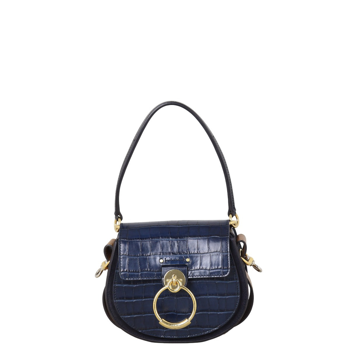 Chloe Tess Small Croc-Embossed