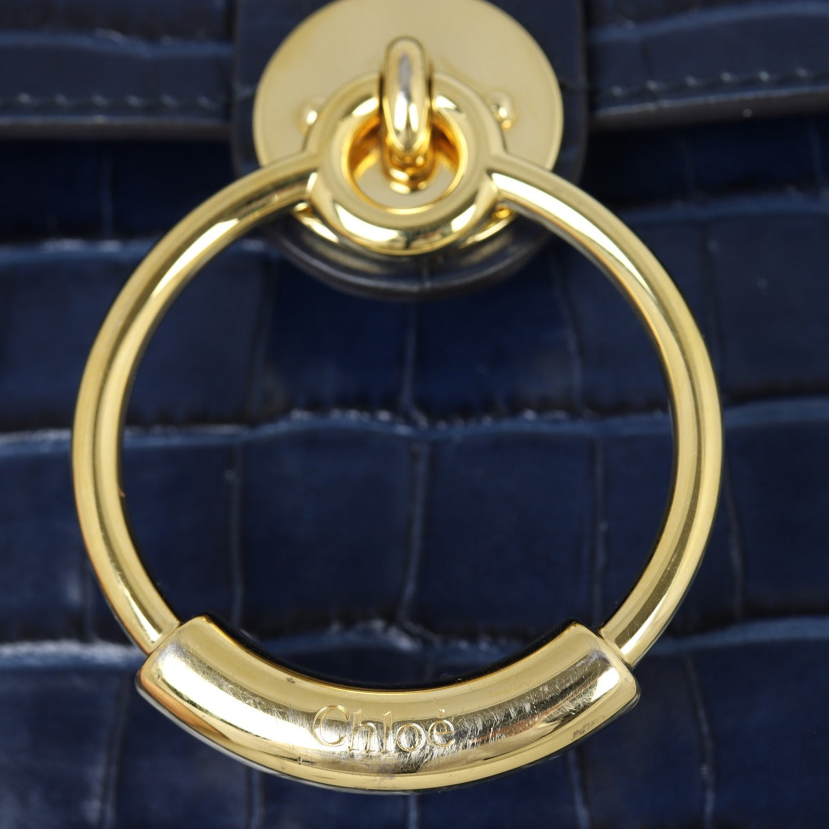 Chloe Tess Small Croc-Embossed