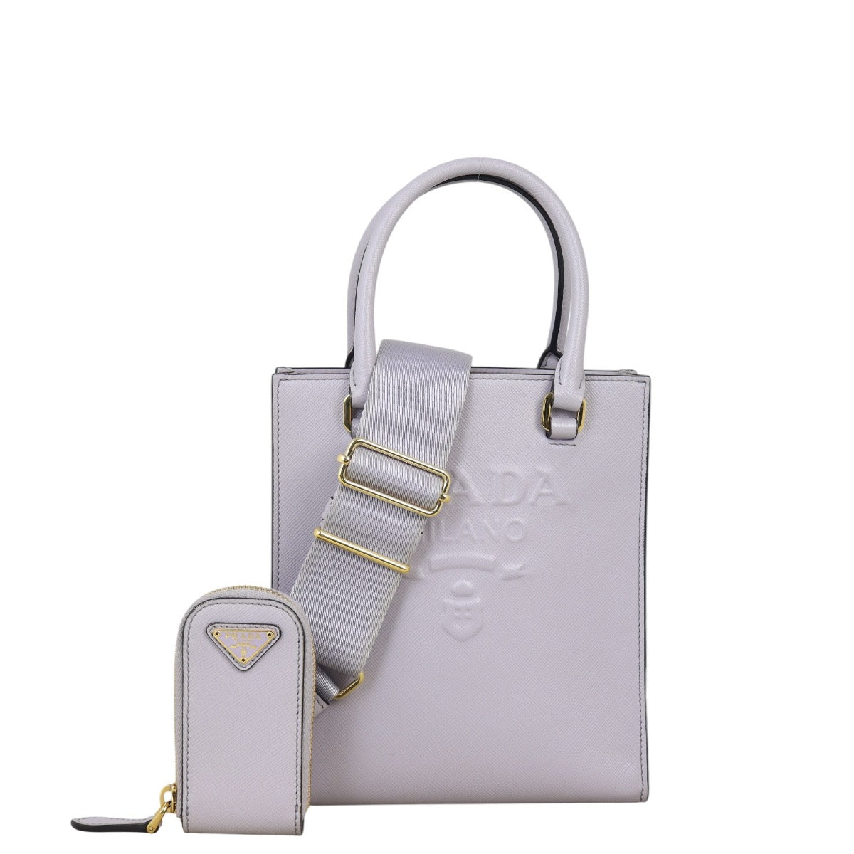Prada Saffiano Embossed Logo Tote Small