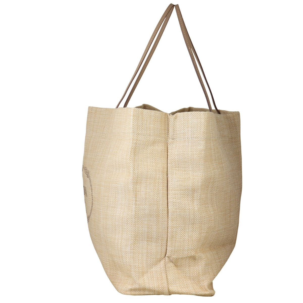 Prada Logo Raffia Tote