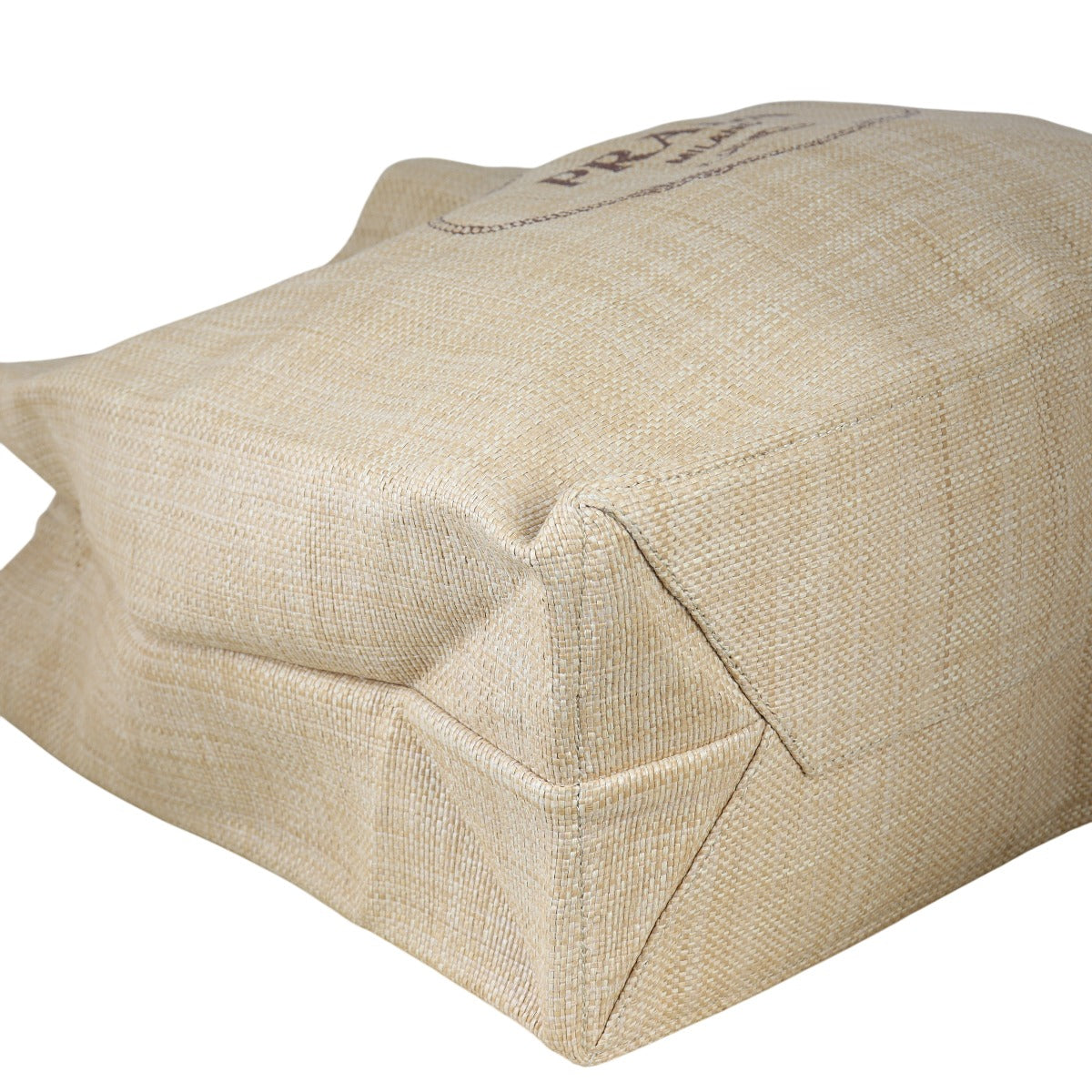 Prada Logo Raffia Tote