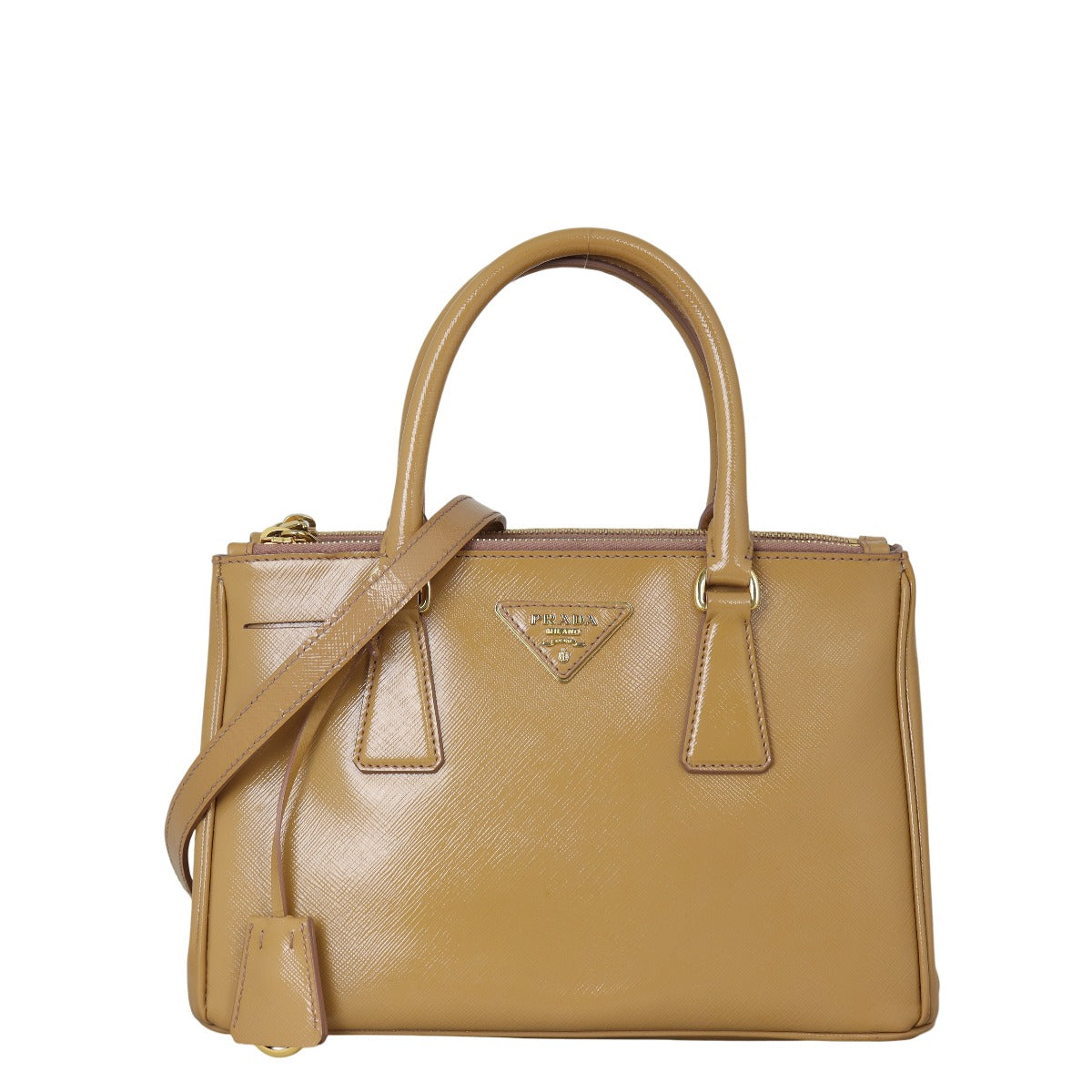 Prada Saffiano Vernice Galleria Double Zip Tote Mini