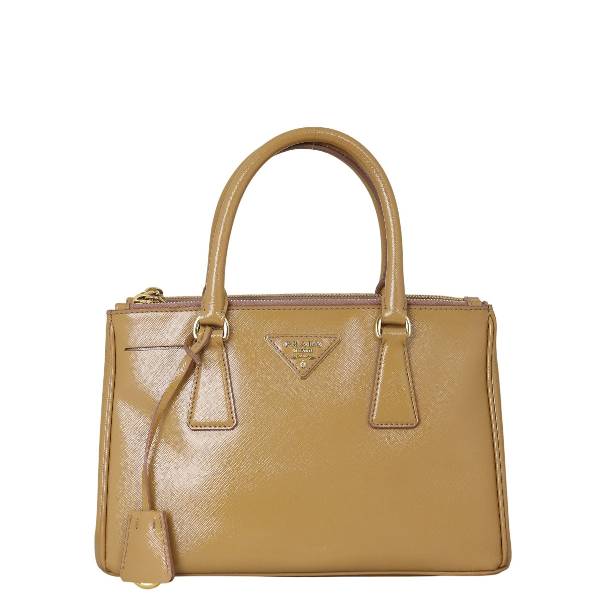 Prada Saffiano Vernice Galleria Double Zip Tote Mini