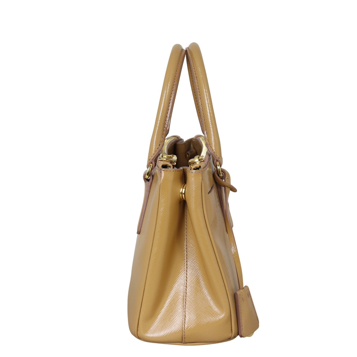 Prada Saffiano Vernice Galleria Double Zip Tote Mini