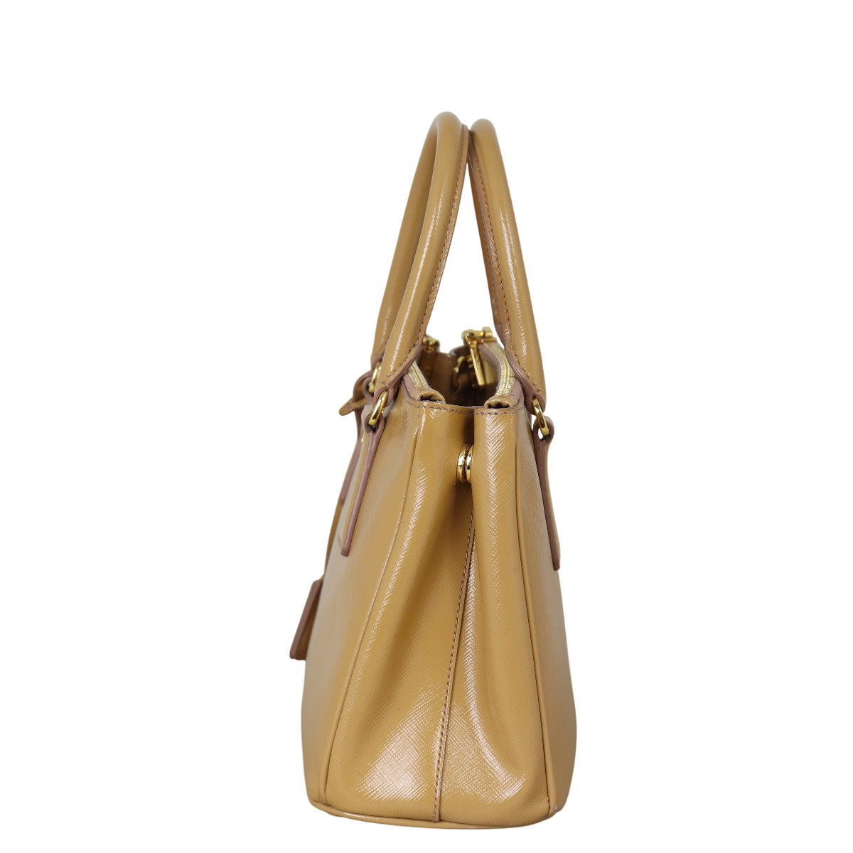 Prada Saffiano Vernice Galleria Double Zip Tote Mini