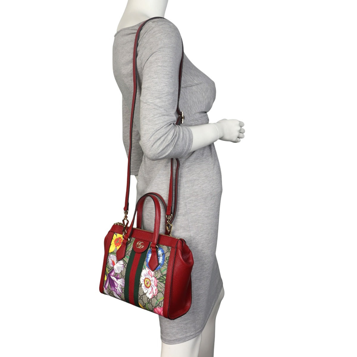 Gucci Flora GG Supreme Ophidia Tote Small