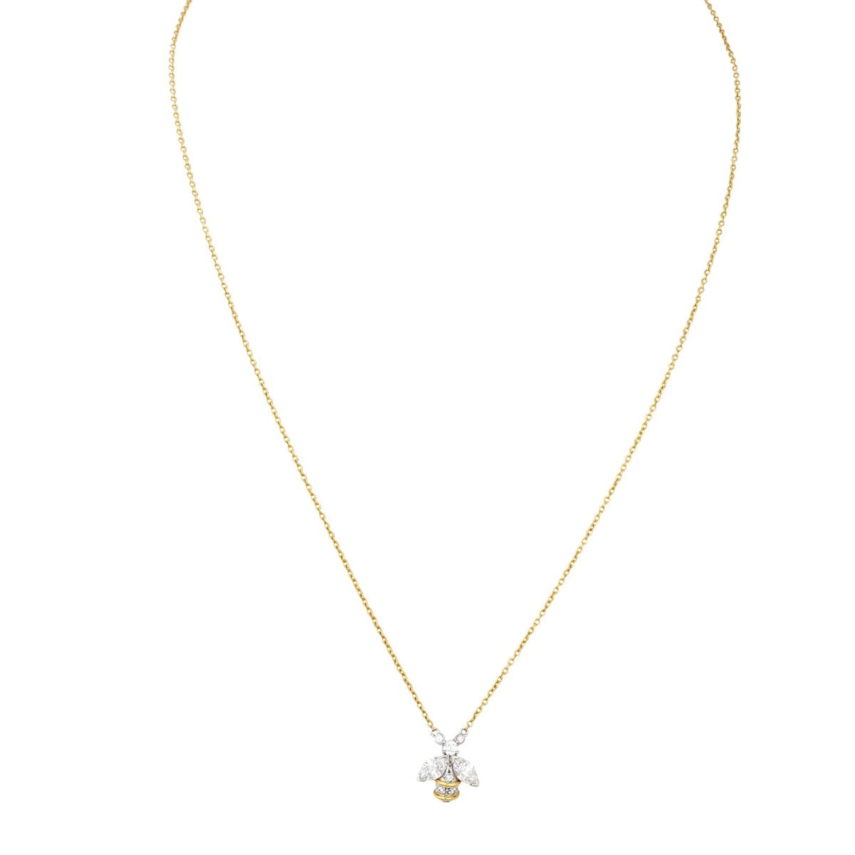 Tiffany & Co Schlumberger Bee Diamond Pendant 18k Yellow Gold Necklace