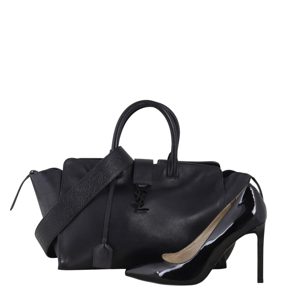 Saint Laurent Downtown Cabas Croc-Embossed