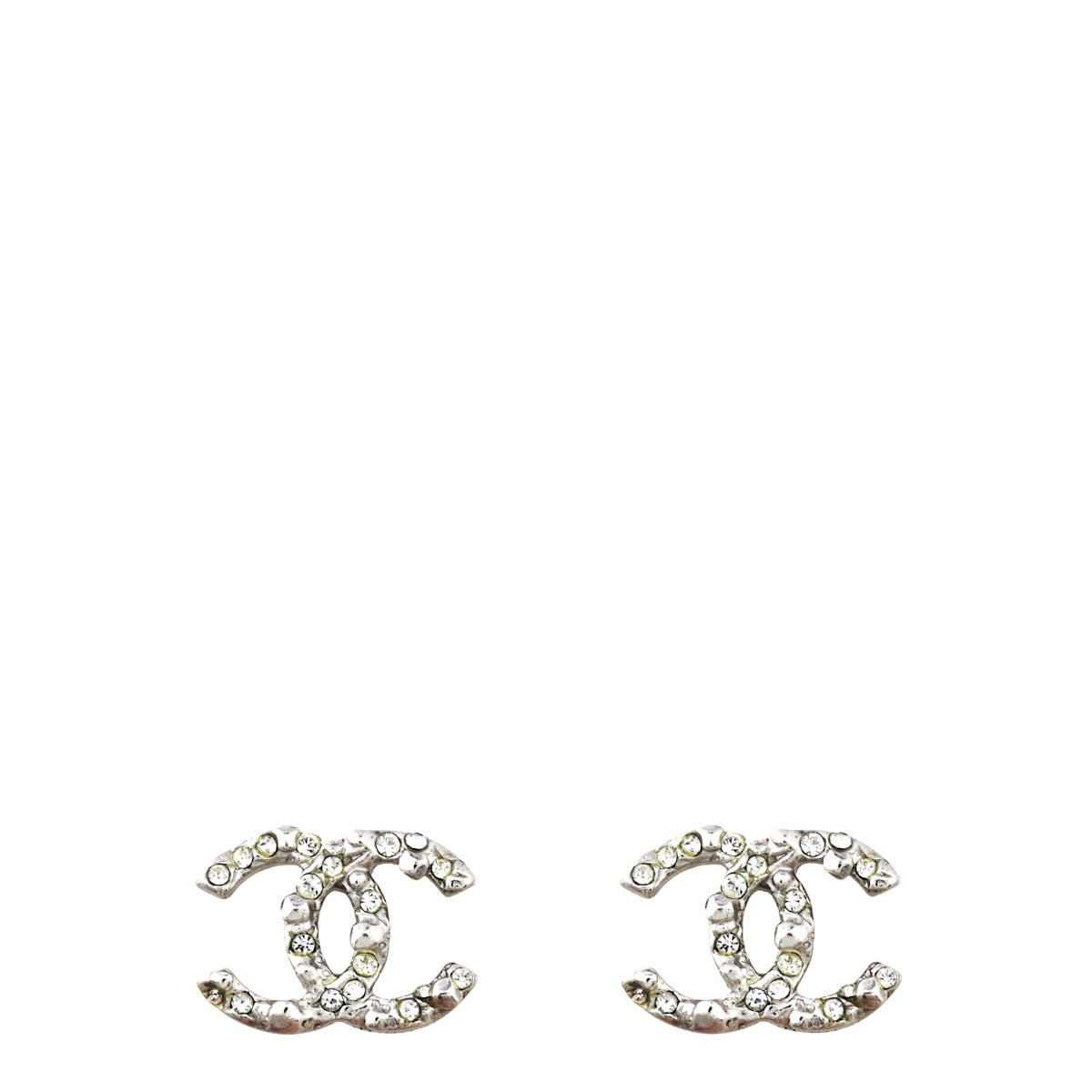 Chanel CC Crystal Stud Earrings