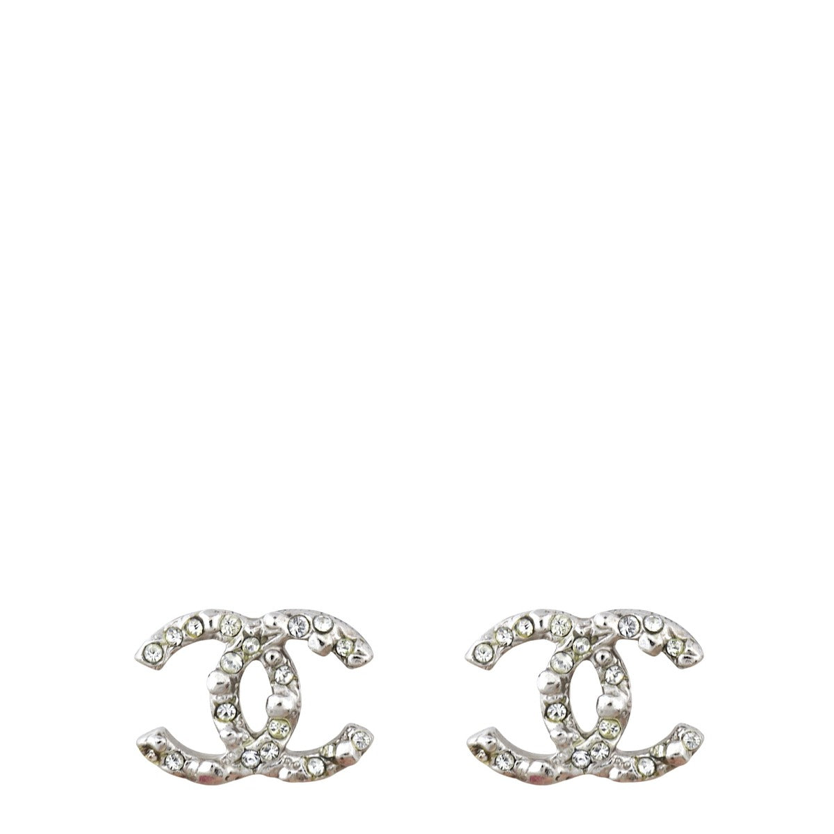 Chanel CC Crystal Stud Earrings