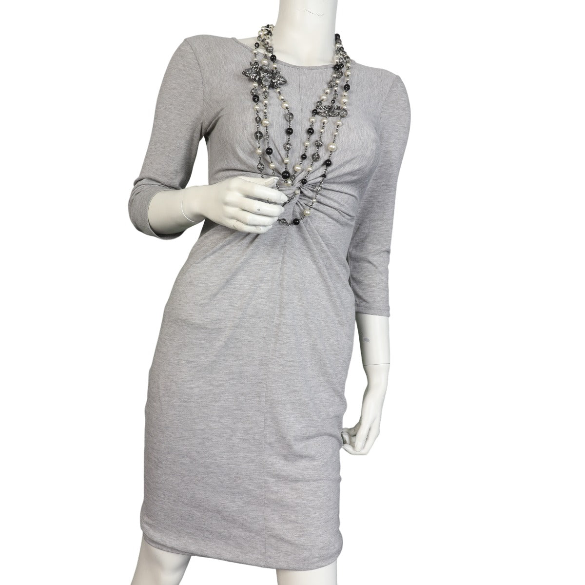 Chanel CC Pearl Bead Marble Resin Multi Strand Long Necklace