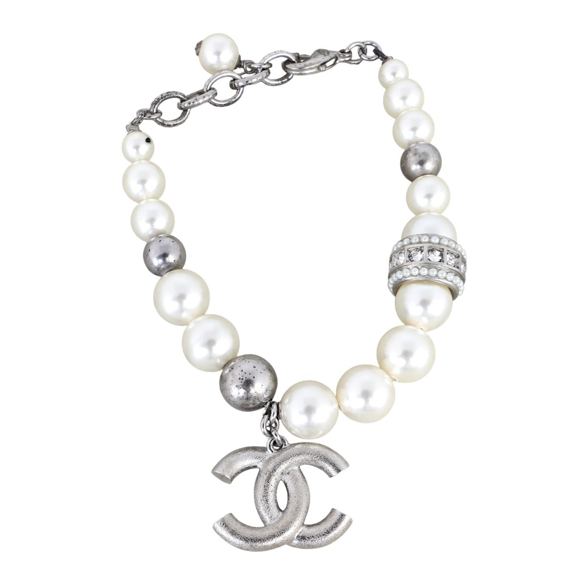 Chanel Crystal CC Pearl Bracelet
