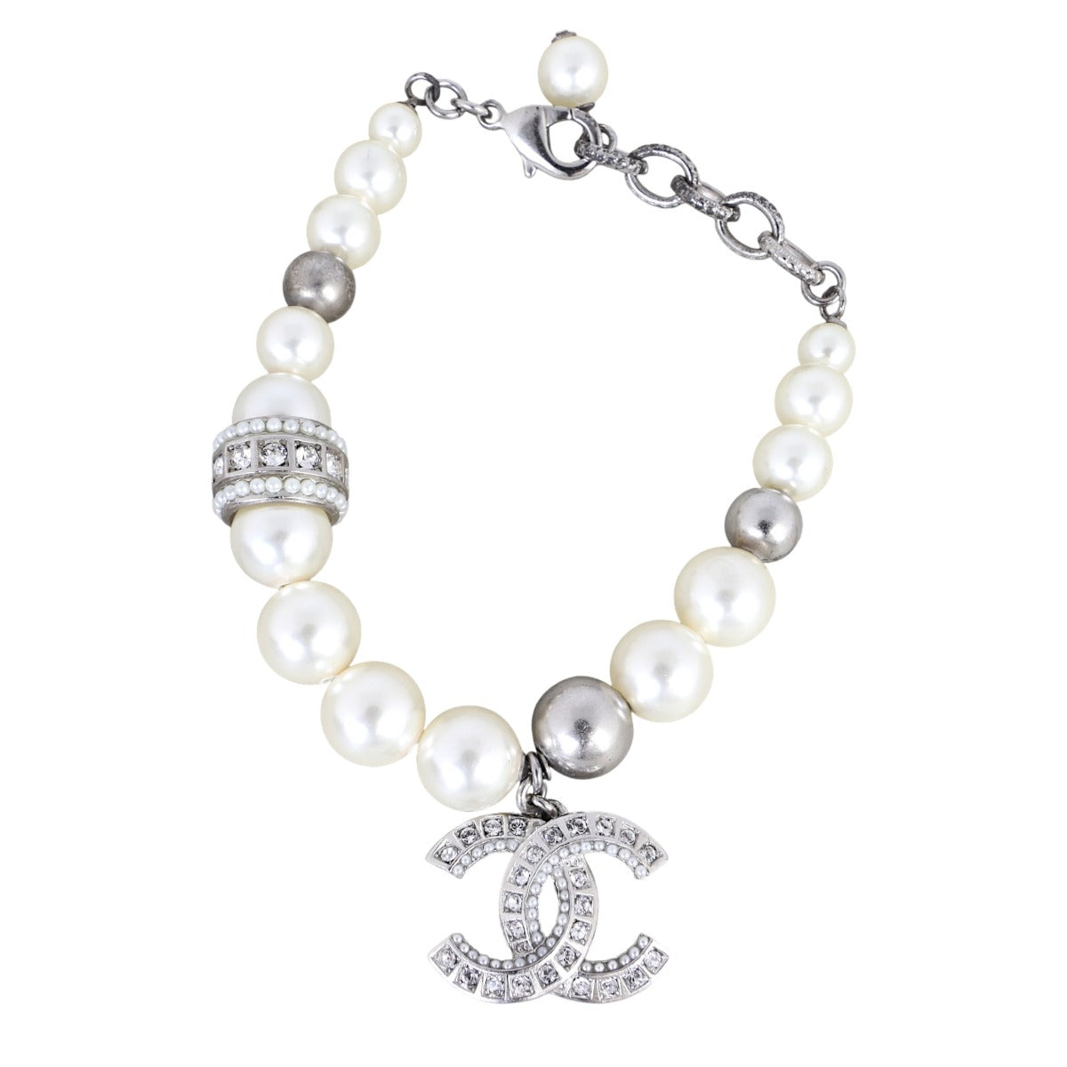 Chanel Crystal CC Pearl Bracelet