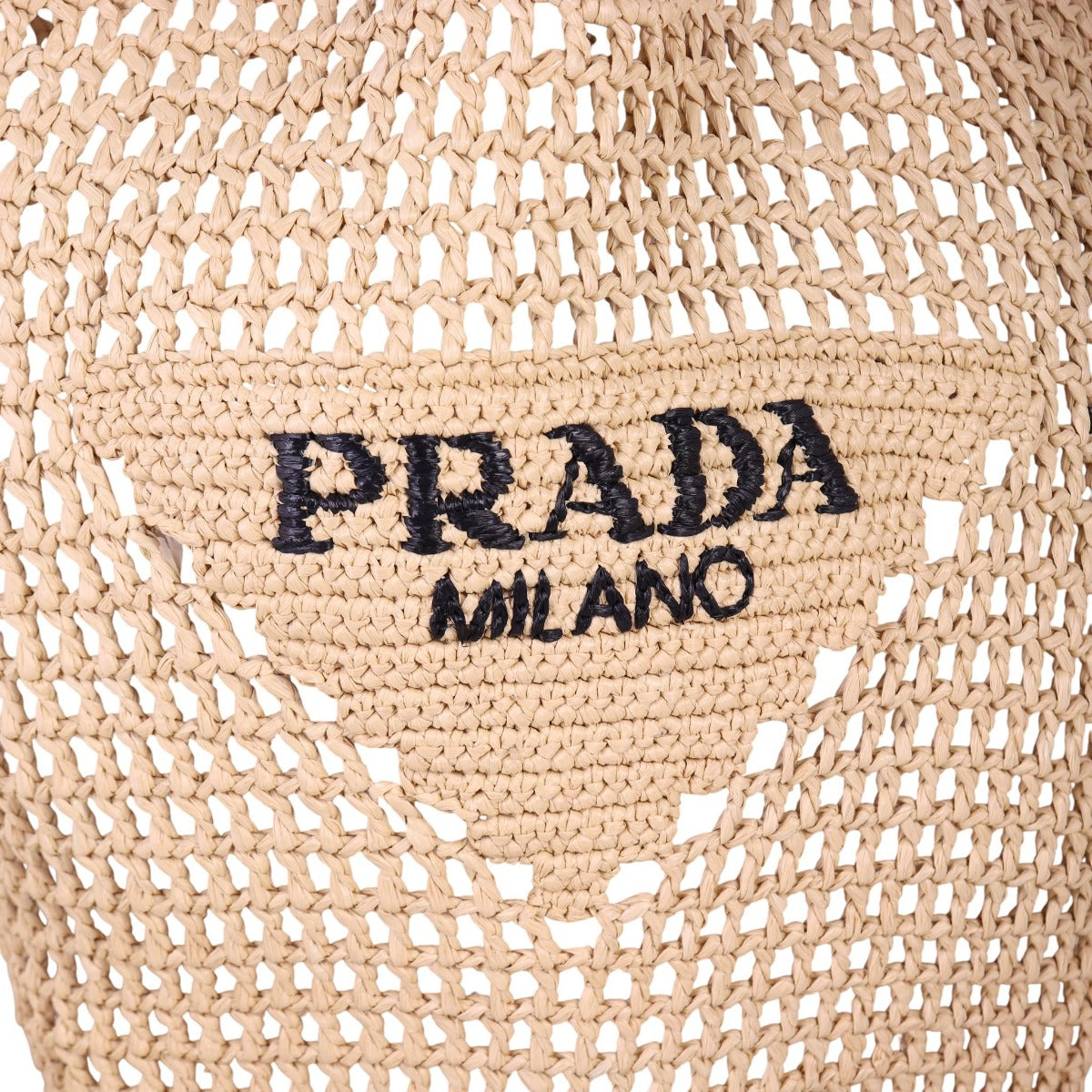 Prada Crochet Raffia Hobo