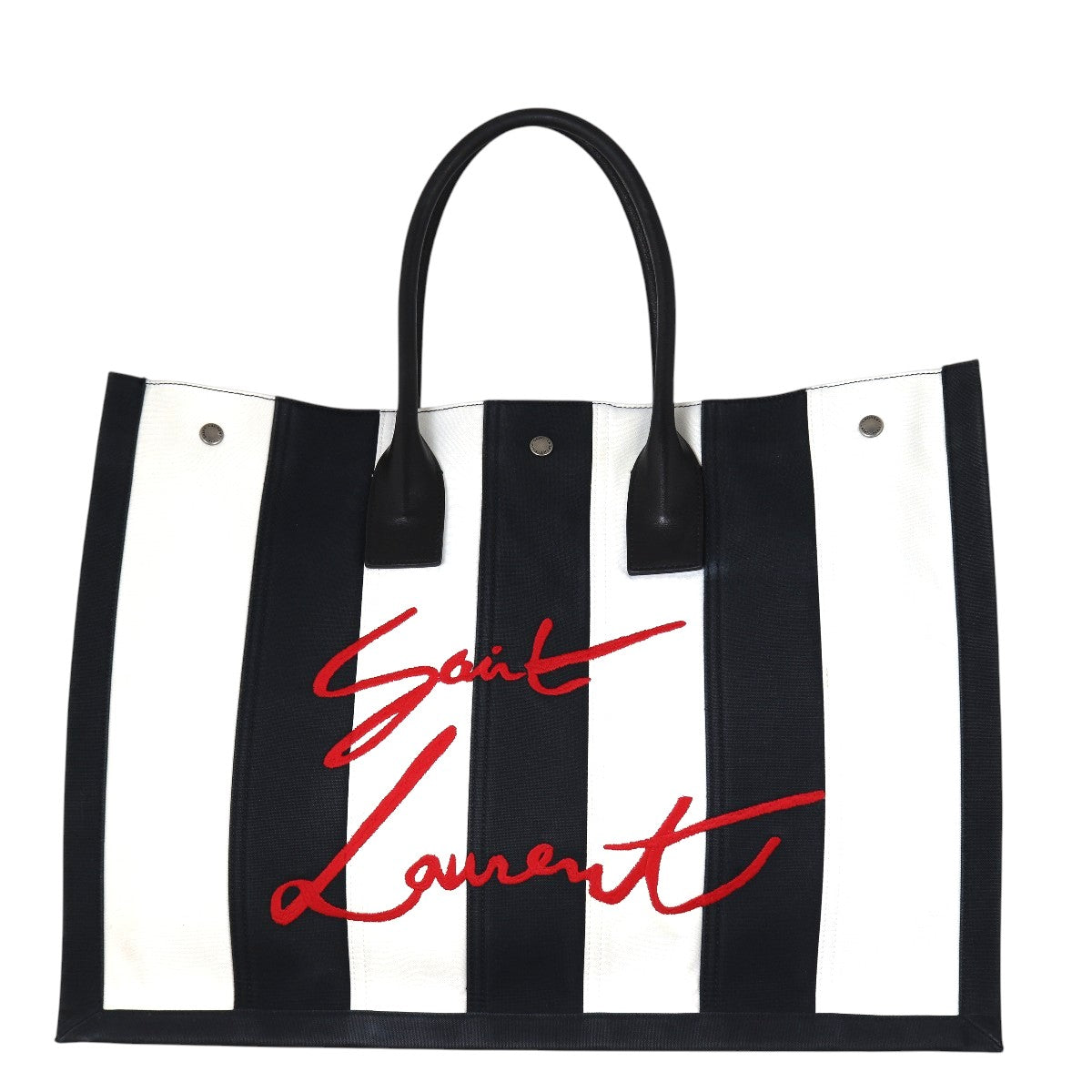 Saint Laurent Striped Canvas Cabas