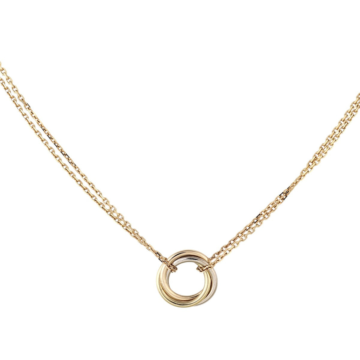 Cartier Trinity 18k Yellow, White & Rose Gold Necklace Mini