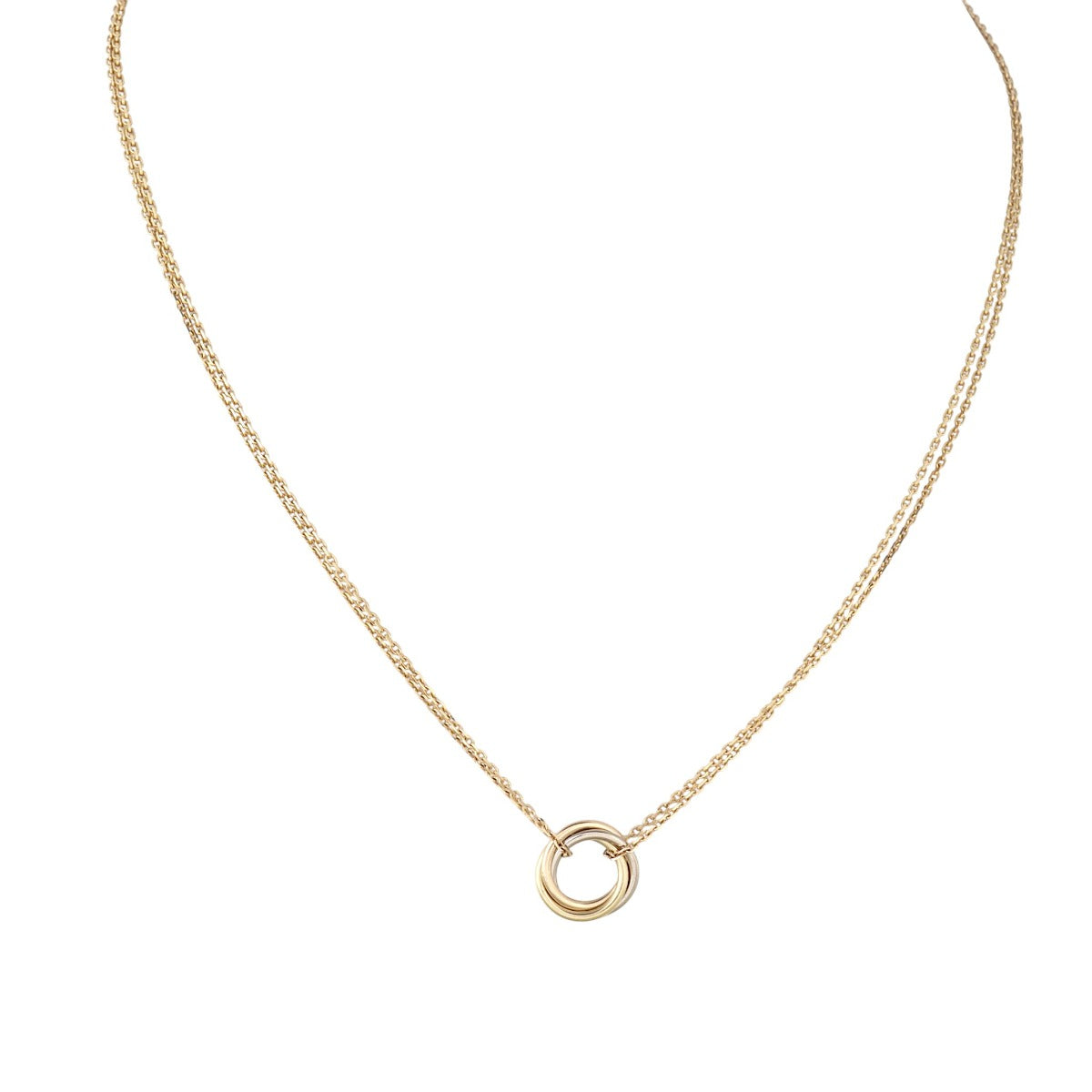Cartier Trinity 18k Yellow, White & Rose Gold Necklace Mini