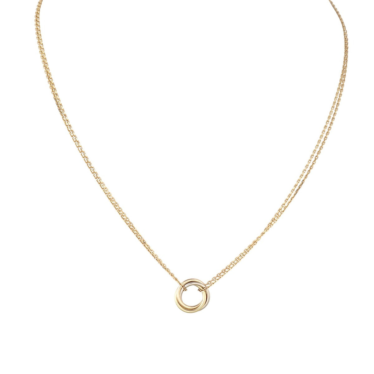 Cartier Trinity 18k Yellow, White & Rose Gold Necklace Mini