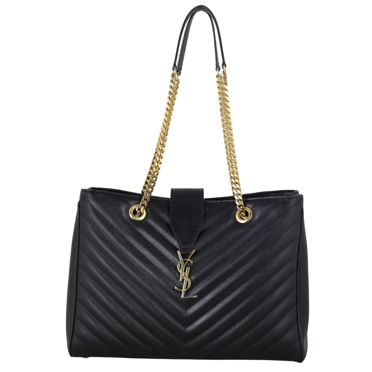 Saint Laurent Chevron Shopping Tote