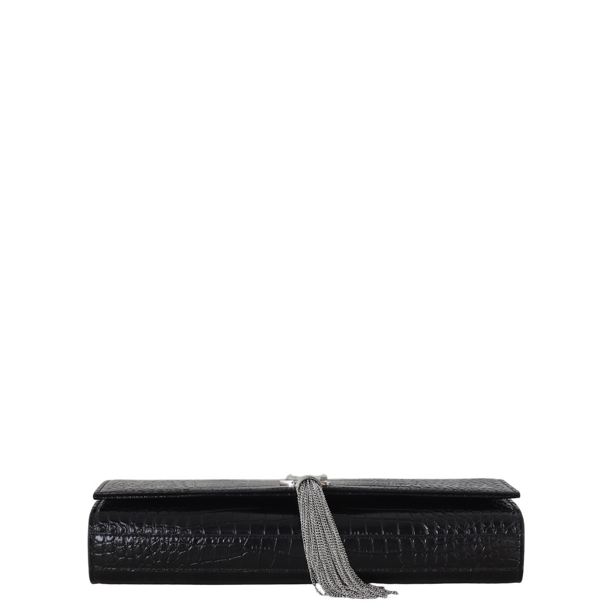 Saint Laurent Kate Tassel Clutch Croc-Embossed